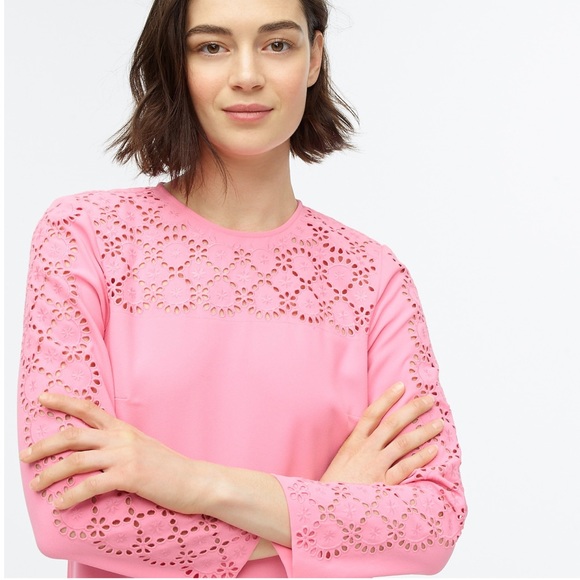 NWT J. CREW Laser-cut eyelet dress in 365 crepe - Picture 2 of 4